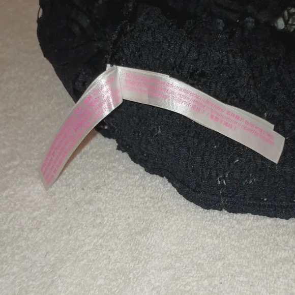 Pink Victoria's Secret Black Smocked Lace Bralette Size M - Picture 4 of 8